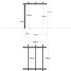 Plus pergola dobbelt forlængermodul sort