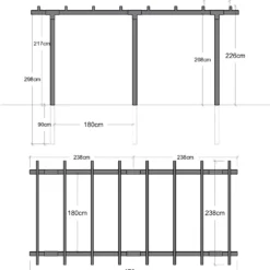 Plus pergola dobbelt 2 moduler sort