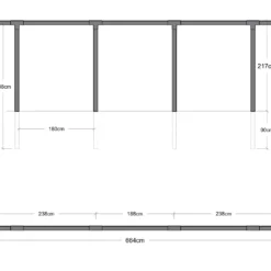 Plus pergola - 3 moduler sort