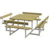 Plus Picnic bord/bænkesæt med 4 ryglæn 224 cm trykimp