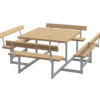 Plus Picnic Bord/Bænkesæt m/4 ryglæn 224 cm ThermoWood®