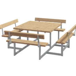 Plus Picnic Bord/Bænkesæt m/4 ryglæn 224 cm ThermoWood®