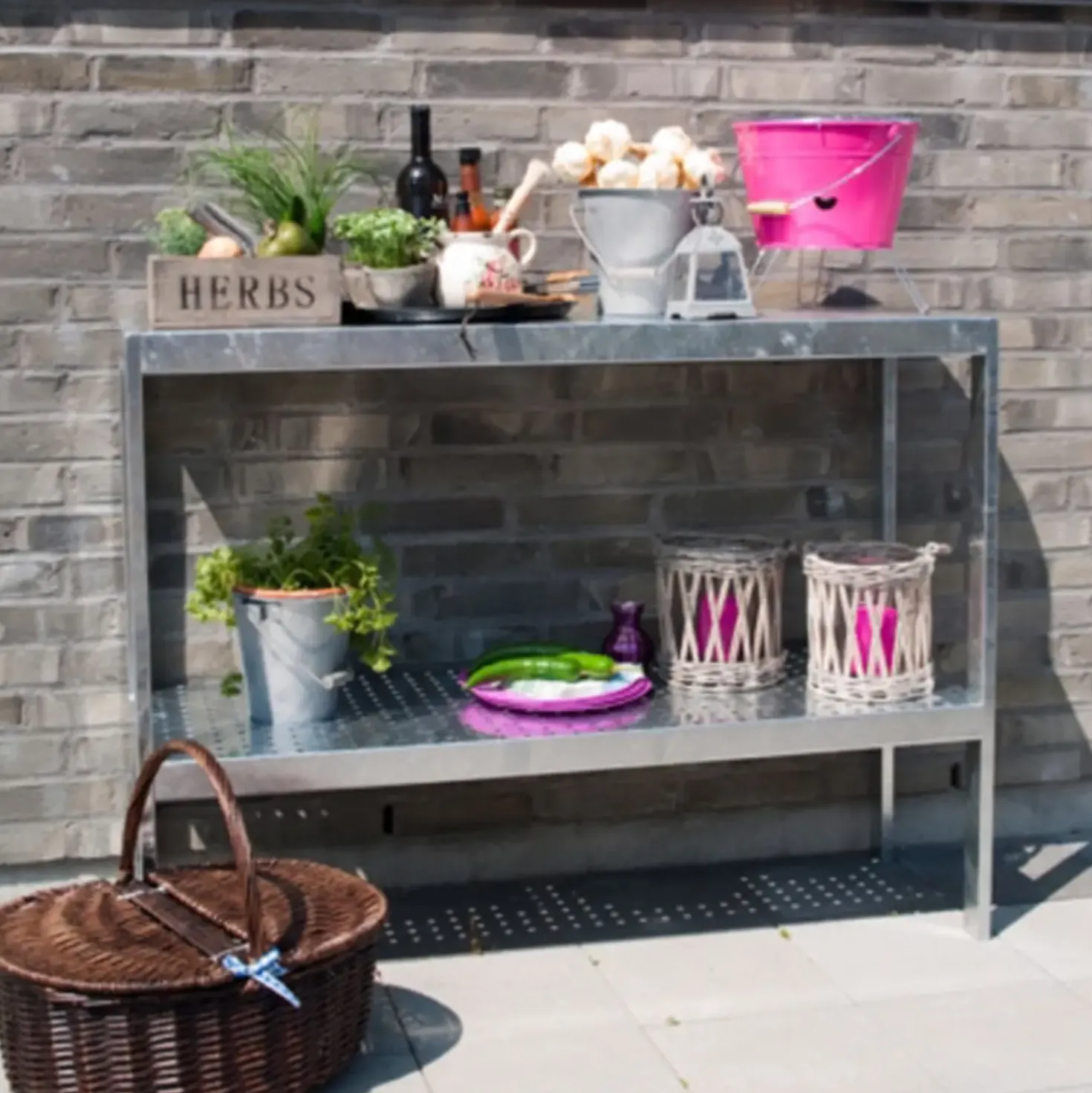 Plus plantebord 17943-1 varmgalvaniseret 40x90x110 cm