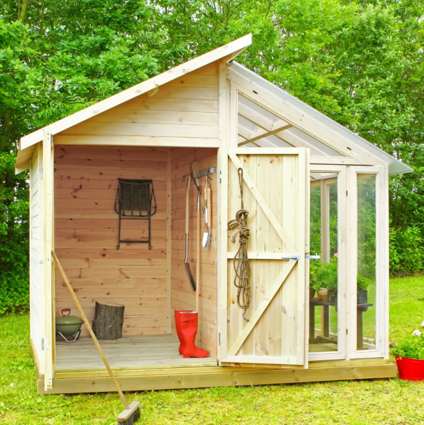 Plus redskabsrum/drivhus ubehandlet 6,6 m²