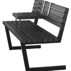 PLUS Relax bænk m/hængebord 150 cm sort