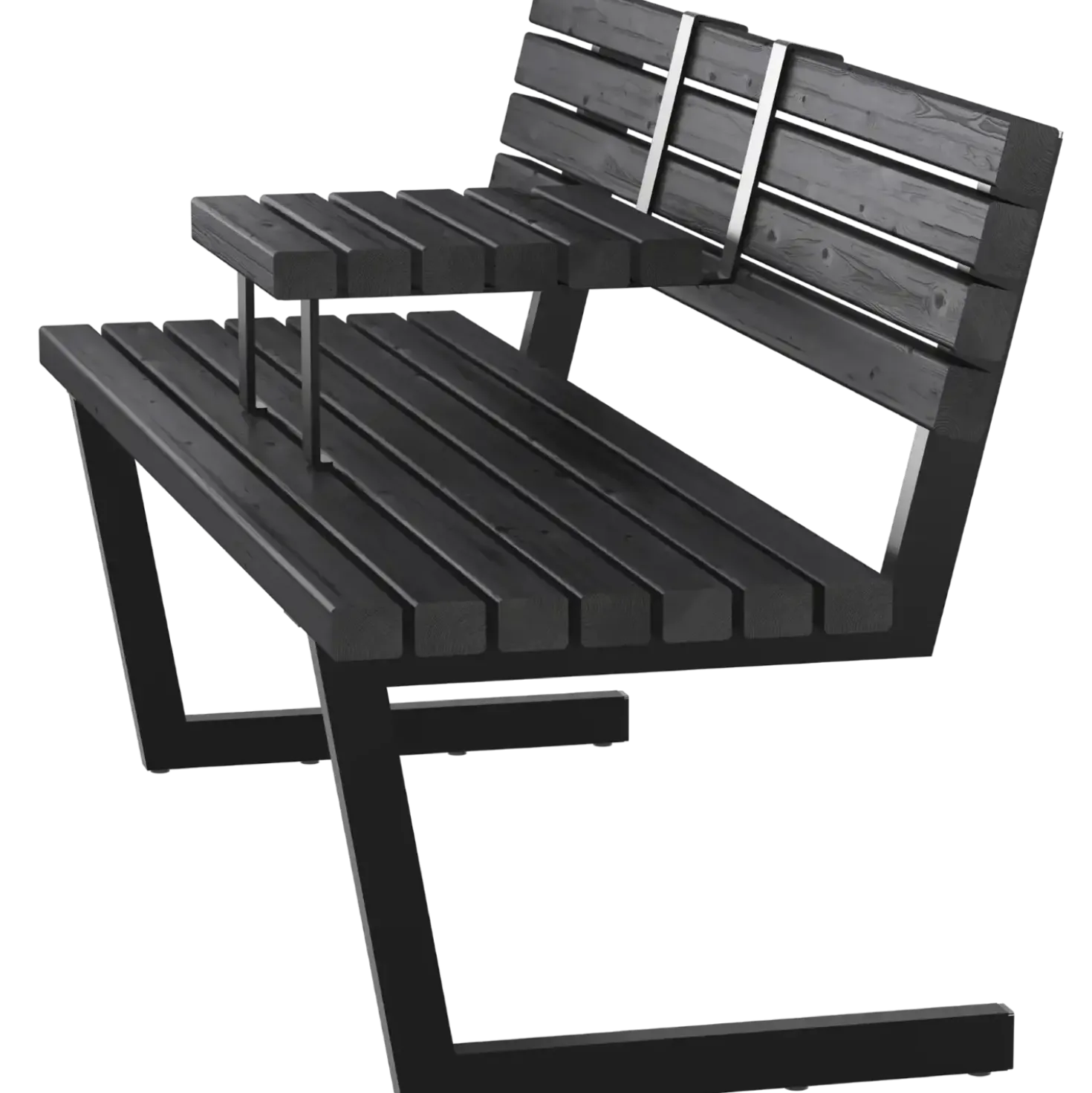 PLUS Relax bænk m/hængebord 150 cm sort