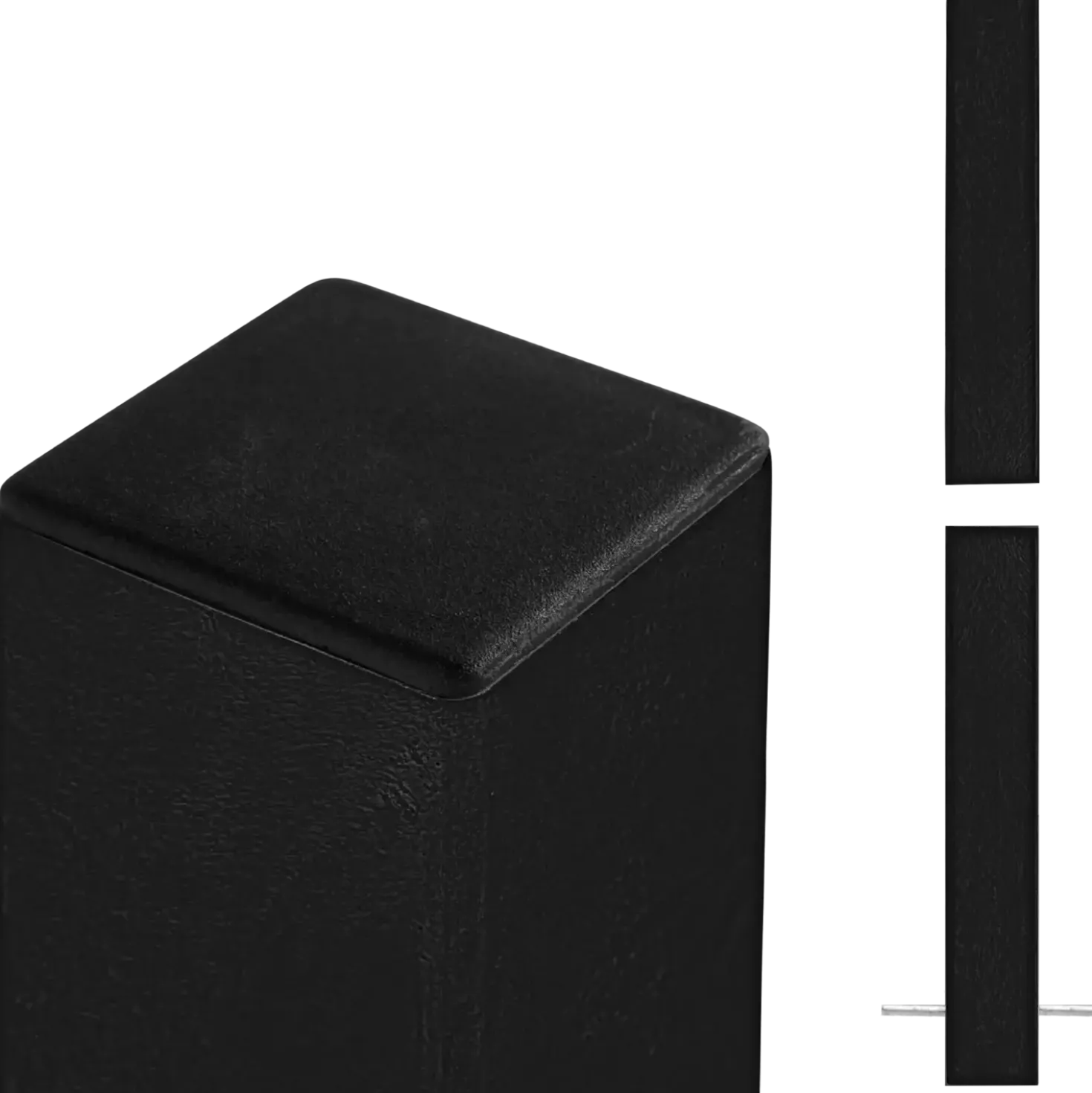 PLUS Stålstolpe 8×8×208 cm til nedstøbning sort m/struktur