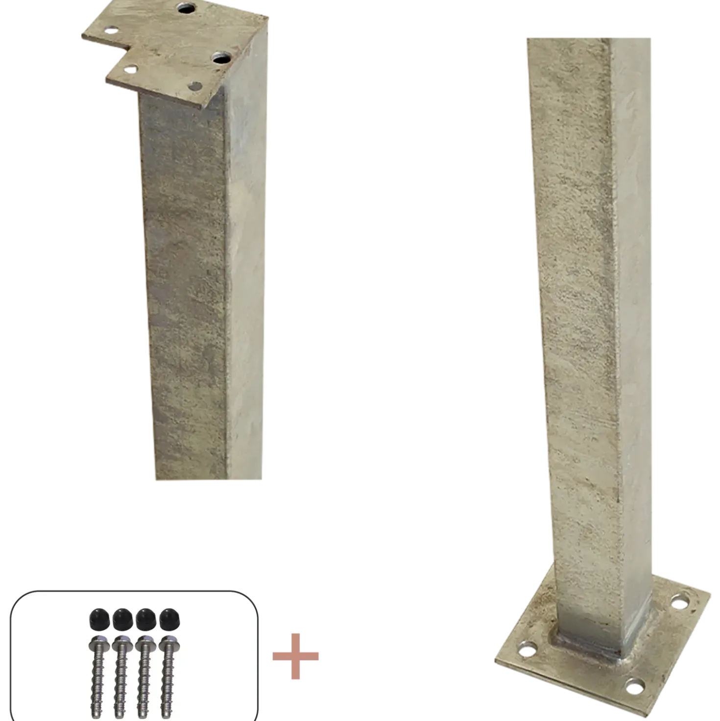 Plus Stålstolpe m/fod til håndliste inkl. bolte hjørnestolpe 4,5x4,5x103,3 cm