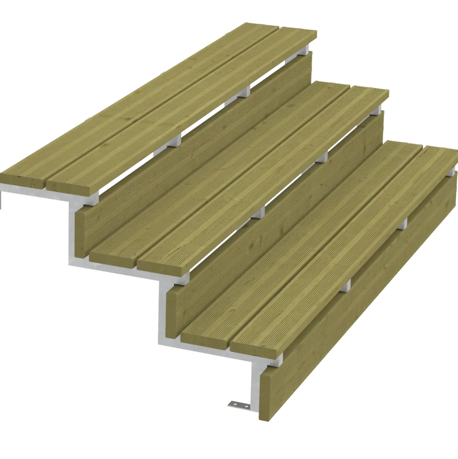Plus Terrassetrappe 3 trin 54x79 cm 34,2° 180 cm