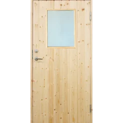 Plus udhusdør standard panel med vindue inkl. karm HU 88,6x197,8 cm