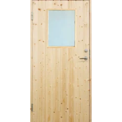 Plus udhusdør standard panel med vindue inkl. karm VU 88,6x197,8 cm