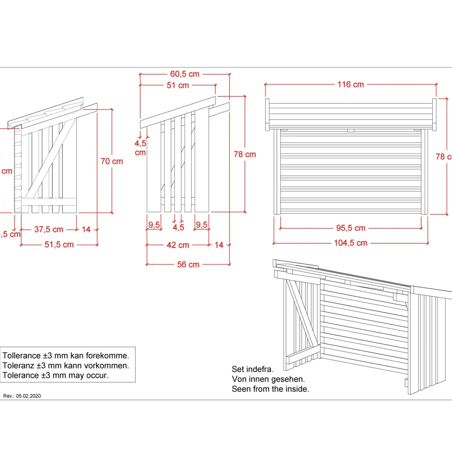 Plus varmepumpeskjuler hvid 116x56x78 cm