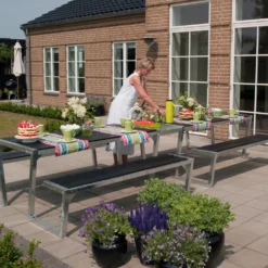 Plus Zigma bord/bænkesæt 176 cm sort