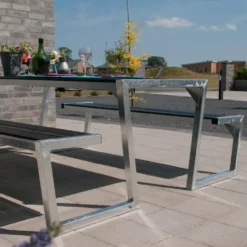 Plus Zigma bord/bænkesæt 176 cm sort