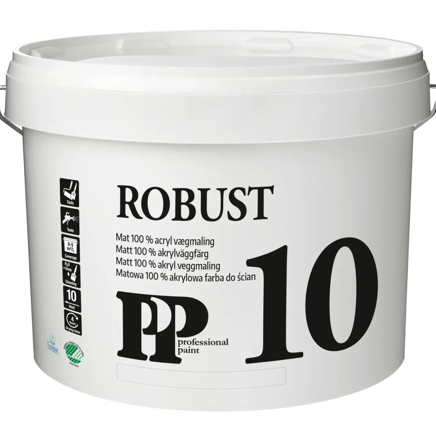 PP Acrylmaling Robust 10, hvid S0500-N 10 L
