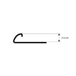 Projolly PJAC rund fliseprofil 6 mm x 2,7 m