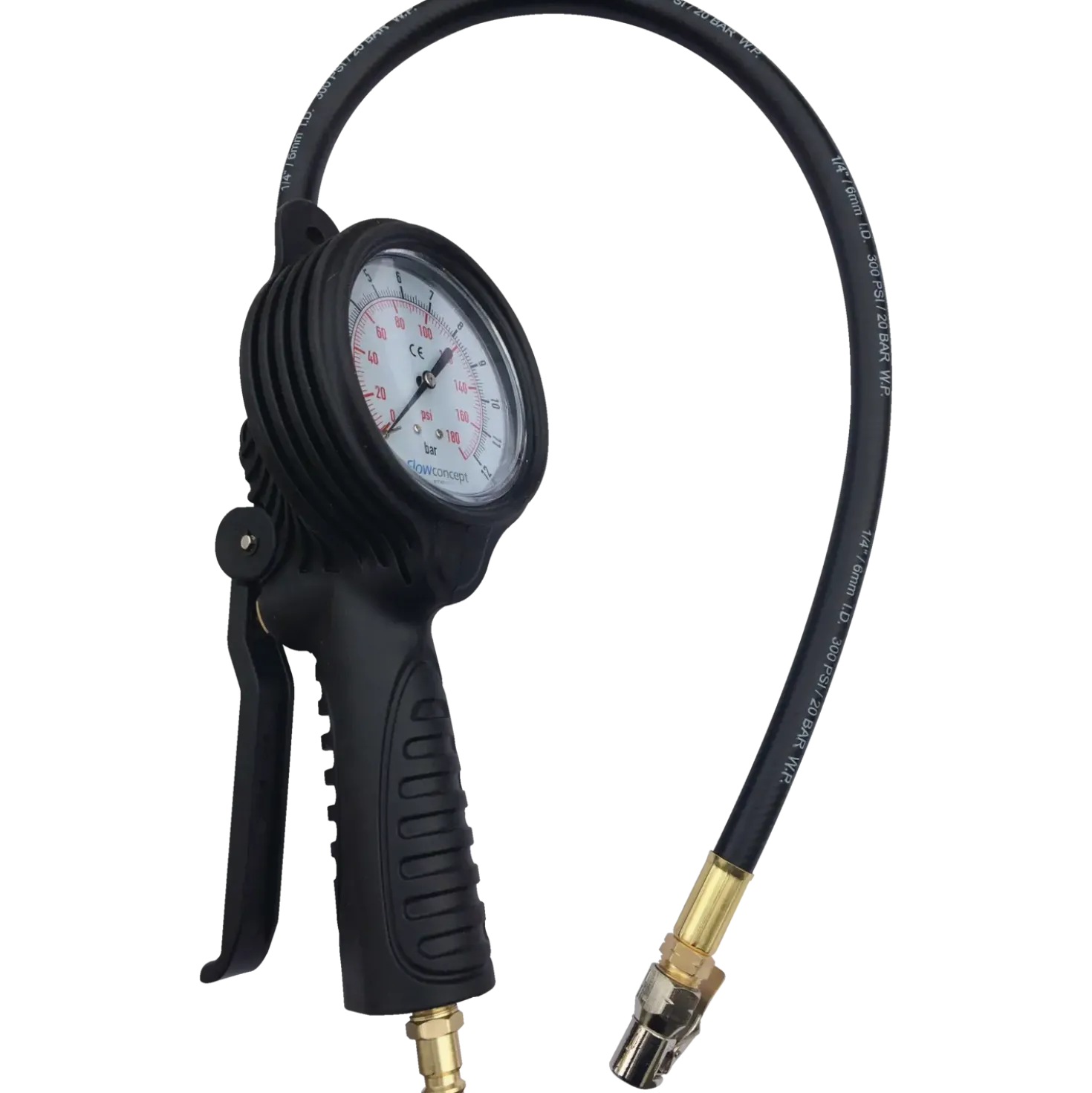 Pumpepistol m/manometer 0-12 bar