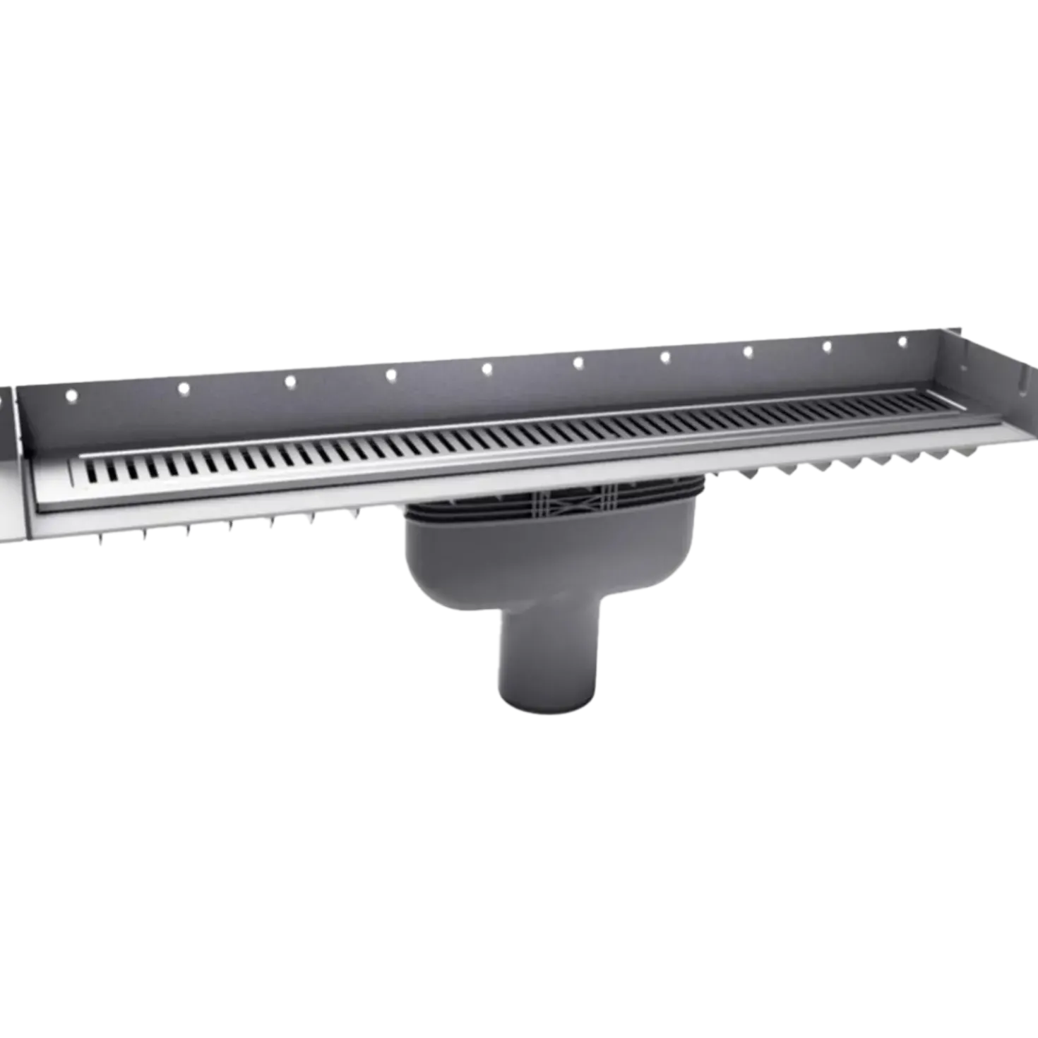 Purus Line afløbsrendesæt med vandlås rib Ø75 800 mm lodret