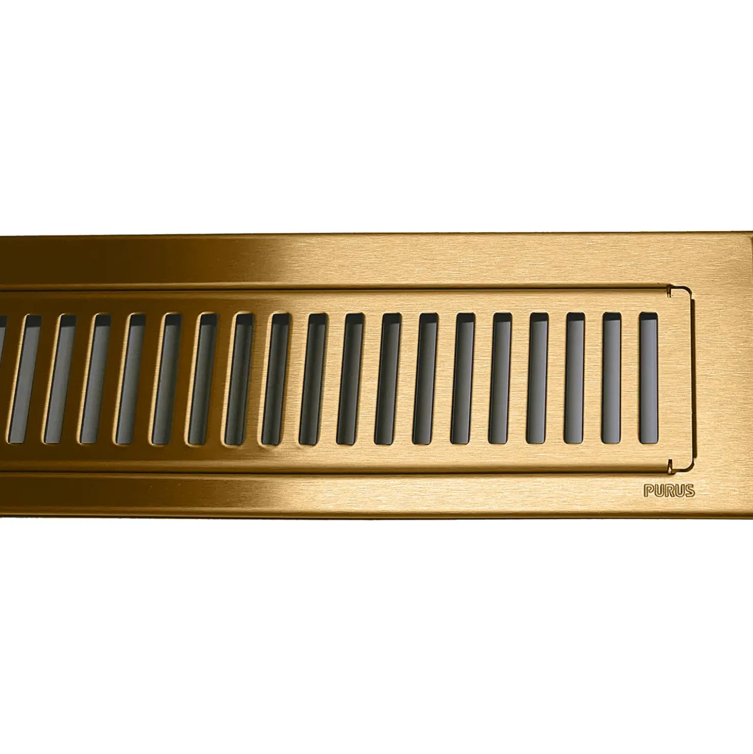 Purus Line Rib ramme og rist 1000 mm messing