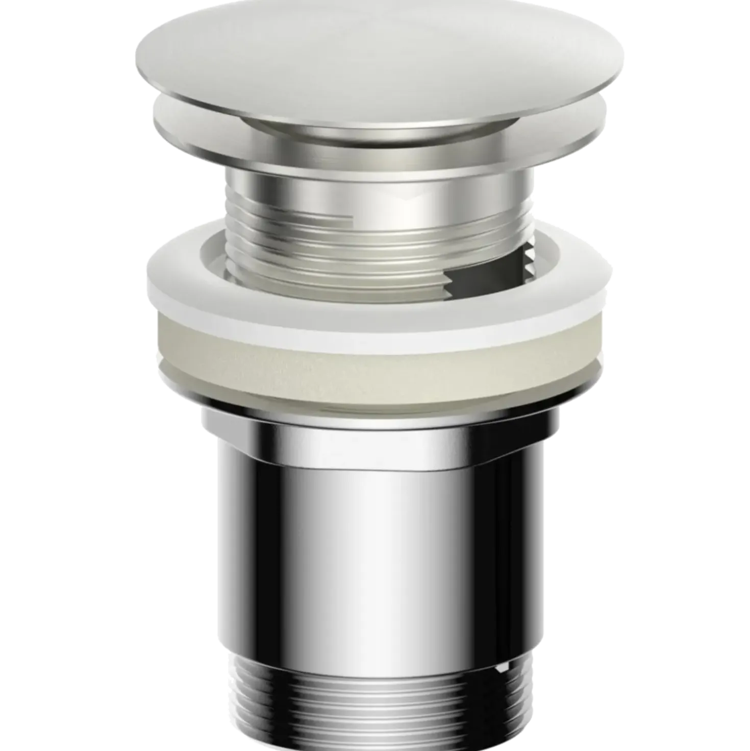 Push pop up 1 1/4" bundventil med overløb til håndvask Ø66 mm