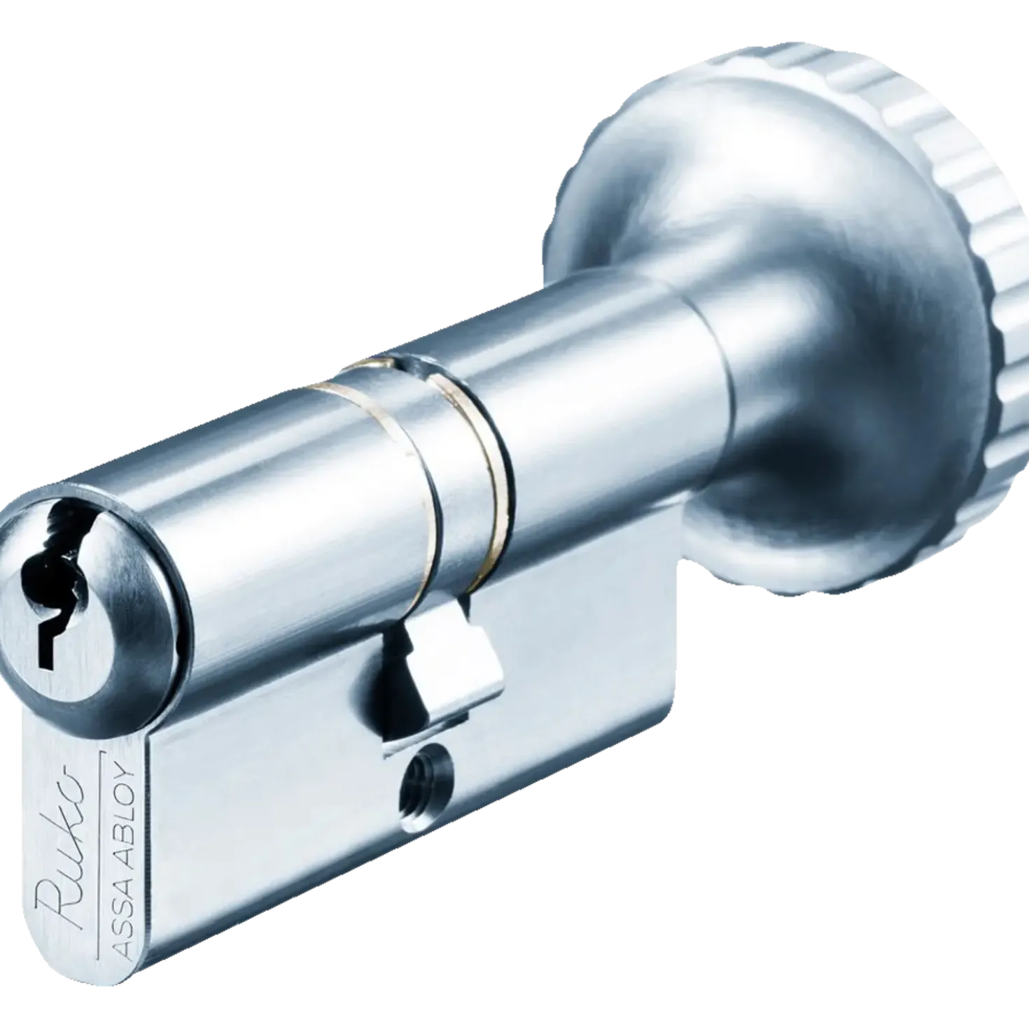 Ruko RB1602 dobbelt profilcylinder m/knop +15c rustfrit look