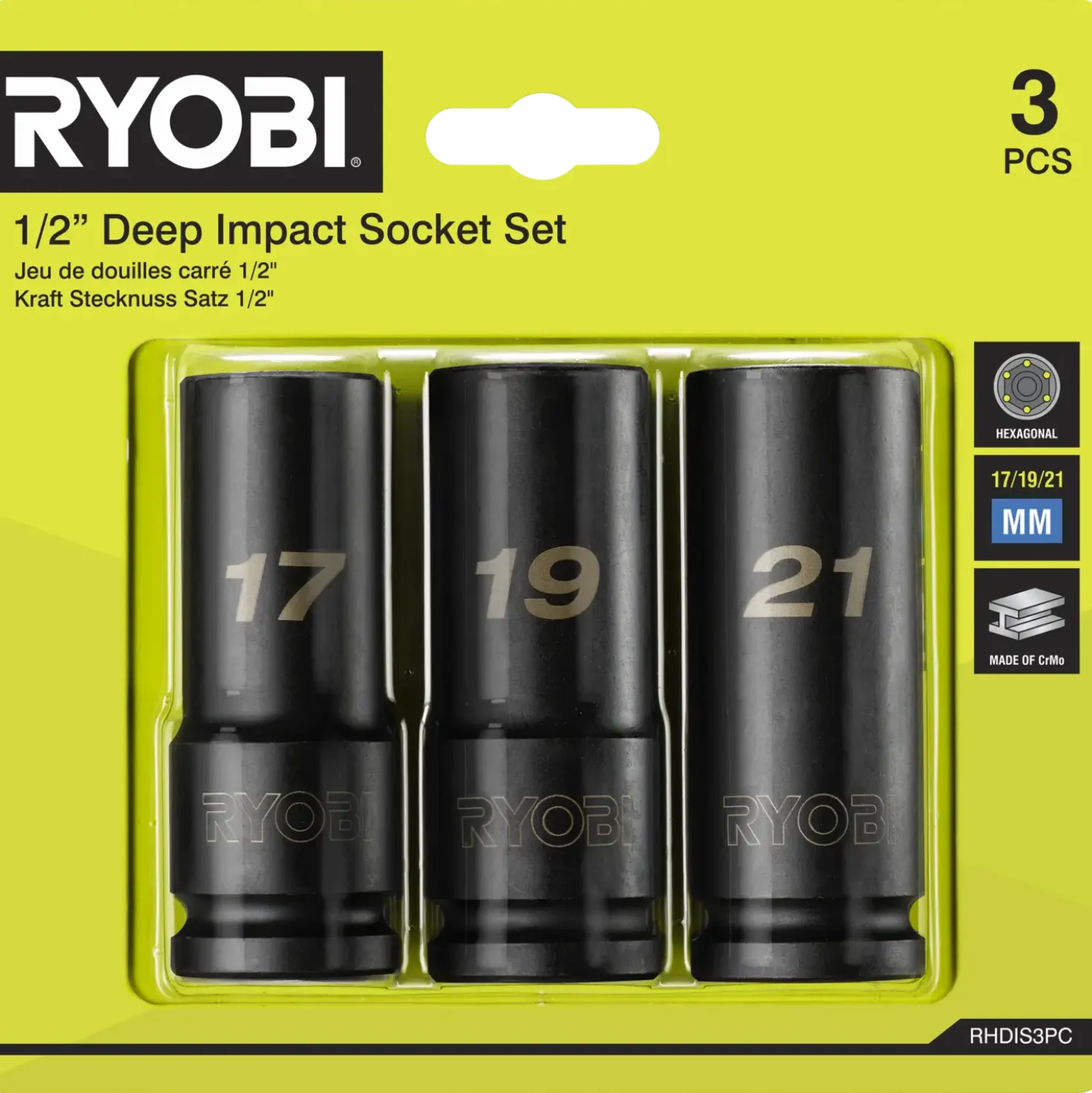 Ryobi slagtoppesæt RHDIS3PC