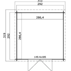 Sacramento hytte/redskabsrum med dobbeltdør, 8,2 m²