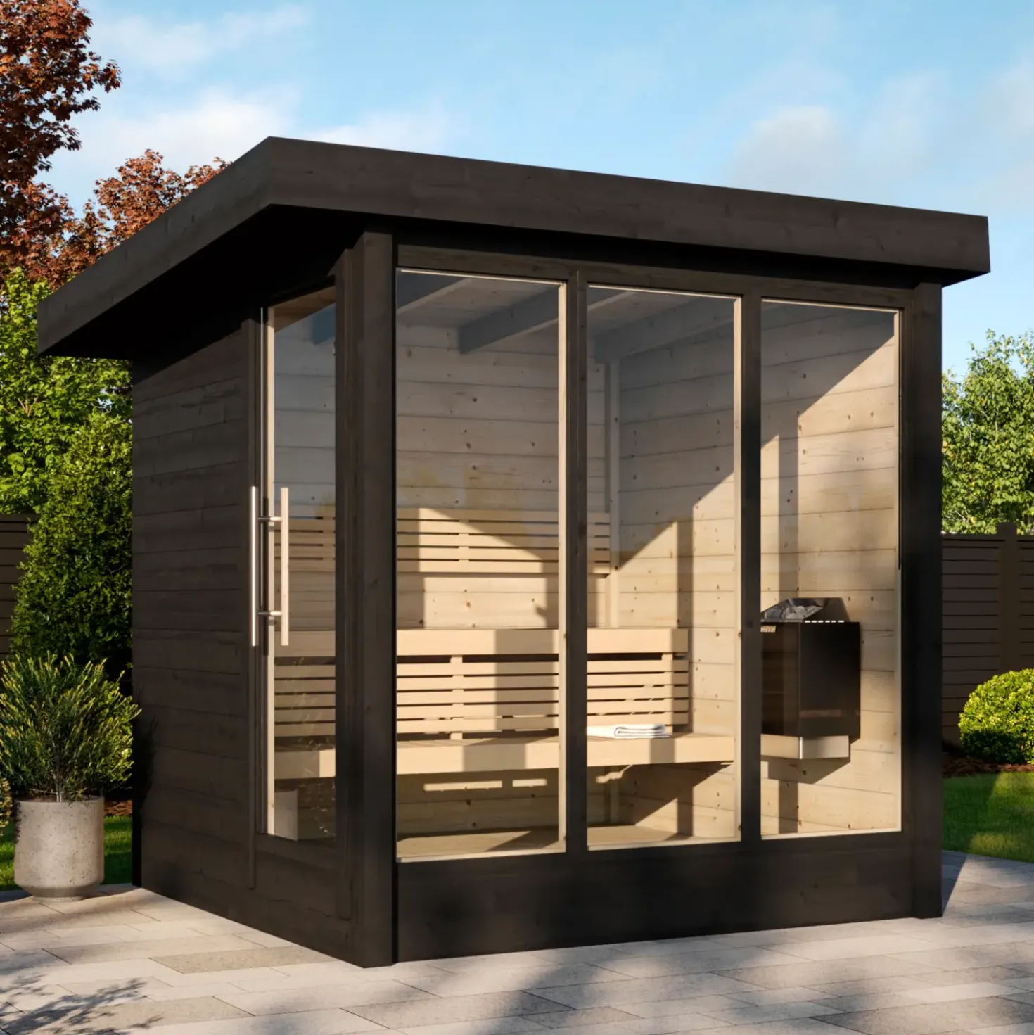 Saunahytte Anita m/glasfront/dør 4 pers. (uden ovn)