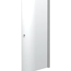 Scanbad brusedør E - halvrund klart satin/klart glas, model 100