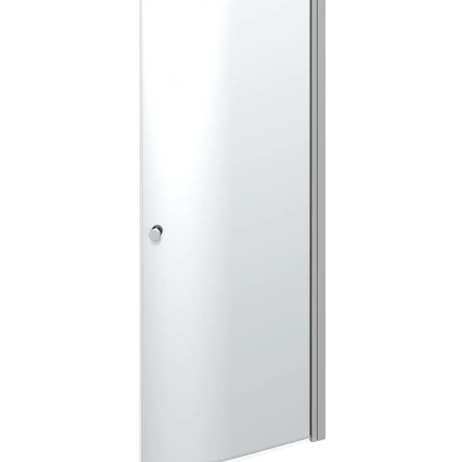 Scanbad brusedør E - halvrund klart satin/klart glas, model 100