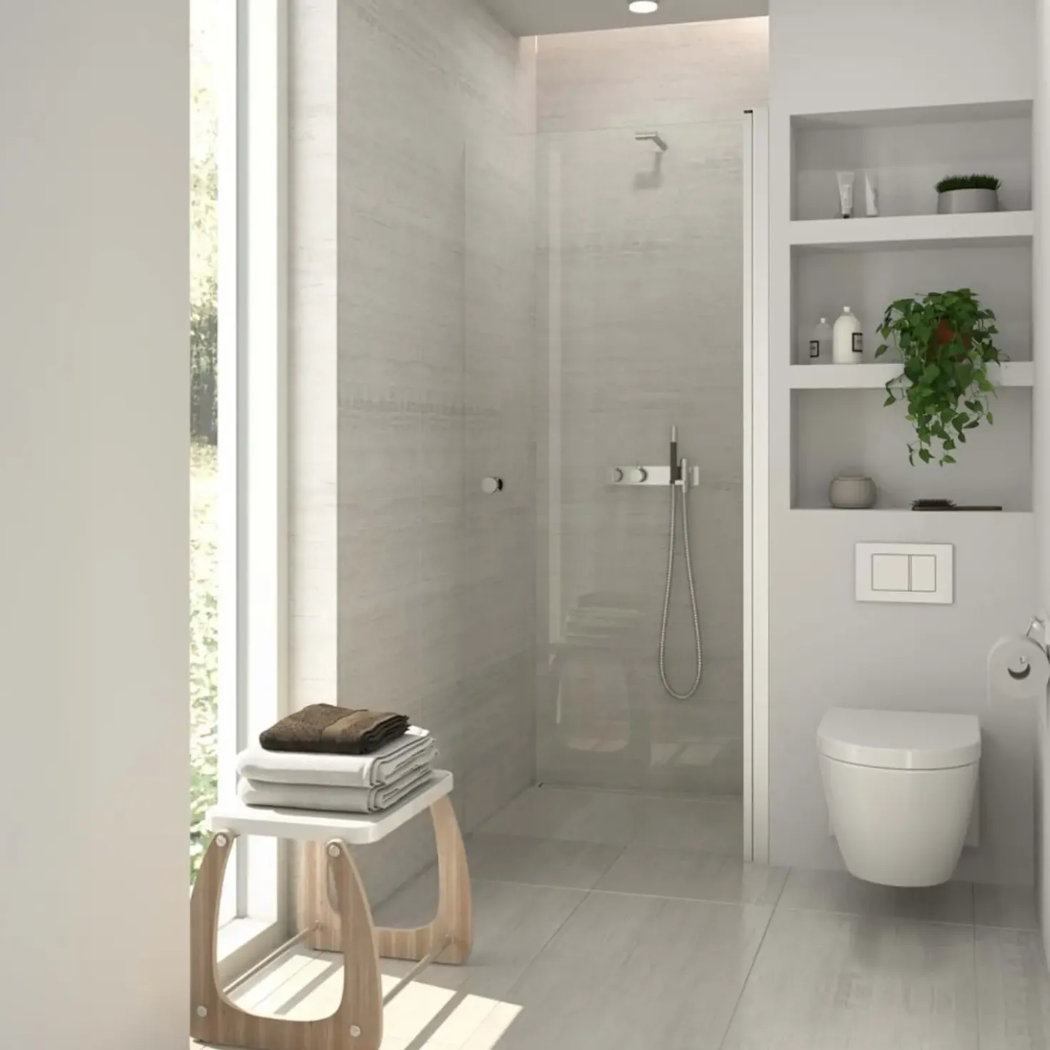 Scanbad brusedør satin/klart glas 200 x 80 cm