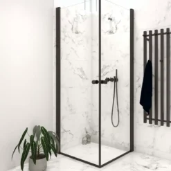 Scanbad brusedør 69x200 cm mat sort