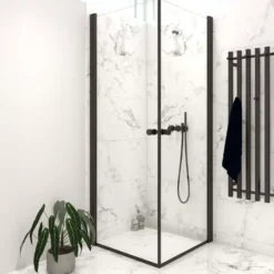 Scanbad brusedør 99x200 cm mat sort