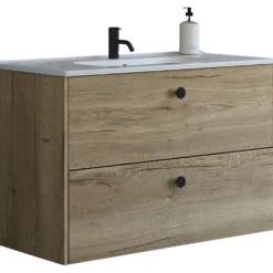 Scanbad Delta badmøbel m/Karat vask, 2 skuffer, natur eg 100 cm