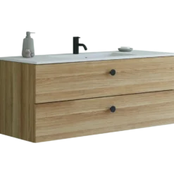Scanbad Delta badmøbel m/Micca vask m/skuffer, varm eg 120 cm