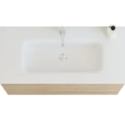 Scanbad Delta vaskeskab m/Dewy håndvask 100cm varm eg