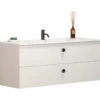 Scanbad Delta vaskeskab m/Micca vask 120 cm mat hvid