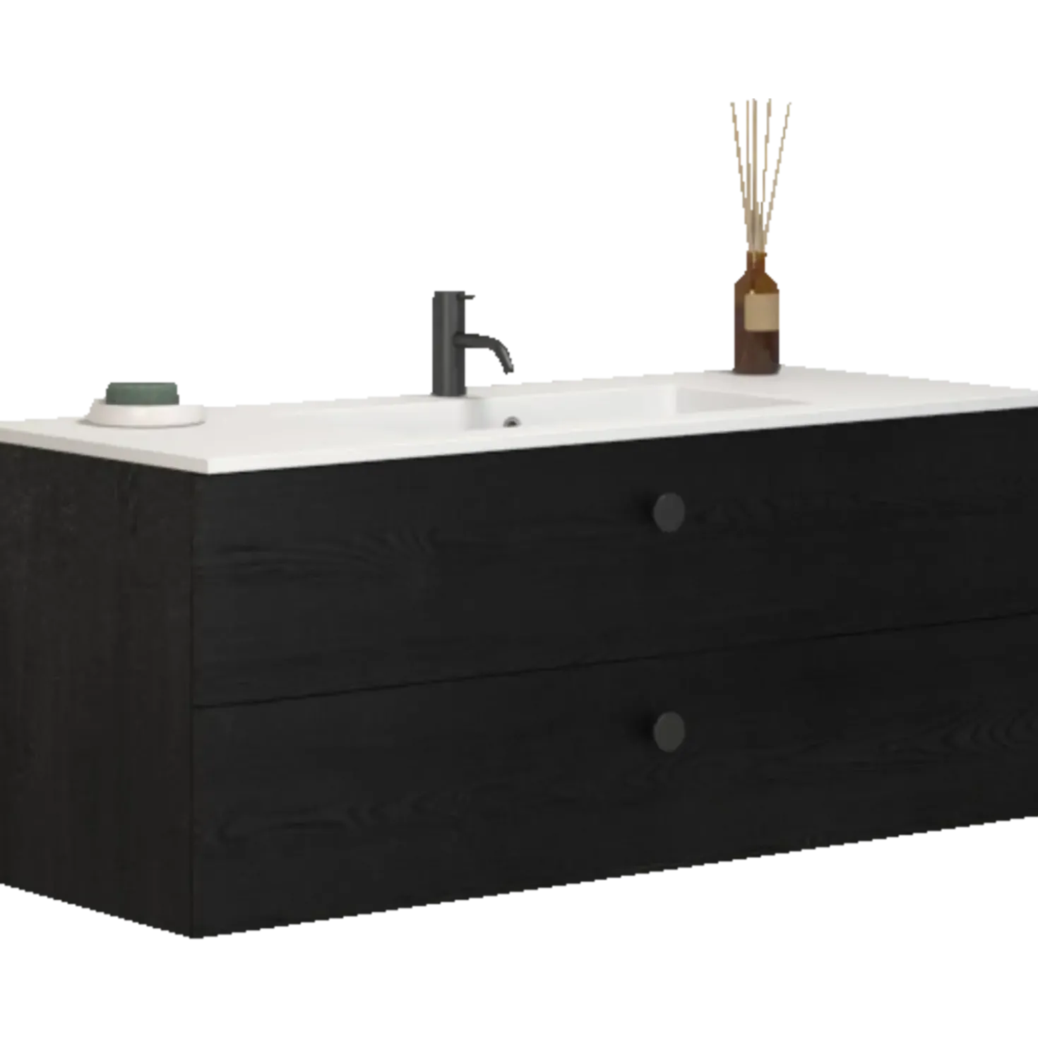 Scanbad Delta vaskeskab m/Micca vask 120 cm sort eg