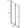Scanbad foldedør 89x200cm børstet satin/isglas