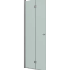 Scanbad foldedør 89x200cm børstet satin/isglas