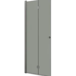Scanbad foldedør 99x200cm børstet satin/isglas