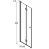 Scanbad foldedør 69x200cm børstet satin/klart glas