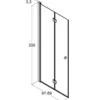 Scanbad foldedør 89x200cm sort/røgfarvet glas