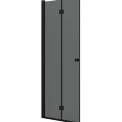 Scanbad foldedør 89x200cm sort/røgfarvet glas