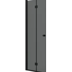 Scanbad foldedør 79x200cm sort/røgfarvet glas