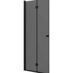 Scanbad foldedør 99x200cm sort/røgfarvet glas