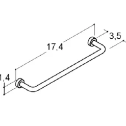 Scanbad Grace bøjlegreb 17,4 cm krom