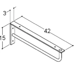 Scanbad konsol 420x150x30 cm krom