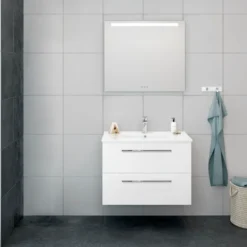 Scanbad Multo+ vaskeskab m/Amber vask 80 cm hvid højglans