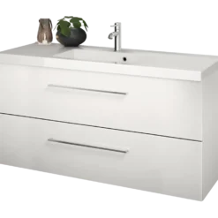 Scanbad Multo+ vaskeskab m/ Aura vask 120 cm mat hvid
